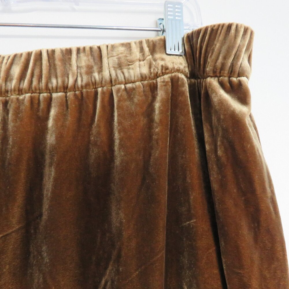 FAHERTY Silk Velvet Genevieve Pull On Wide Leg Pants in Breen Gold Bronze Sz XL - Picture 10 of 13